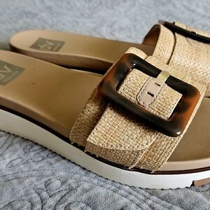DV by Dolce Vita Brown and Tan Sandals with Modern Buckle